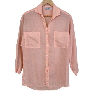 FAITHFULL the Brand 100% Linen Button Down Shirt Womens XS Oversized Relaxed